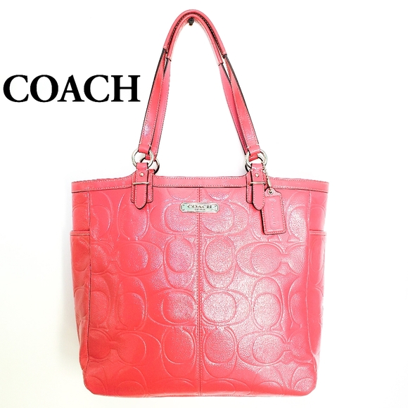 Coach Handbags - Rose Pink Coach Embossed Patent Leather Tote